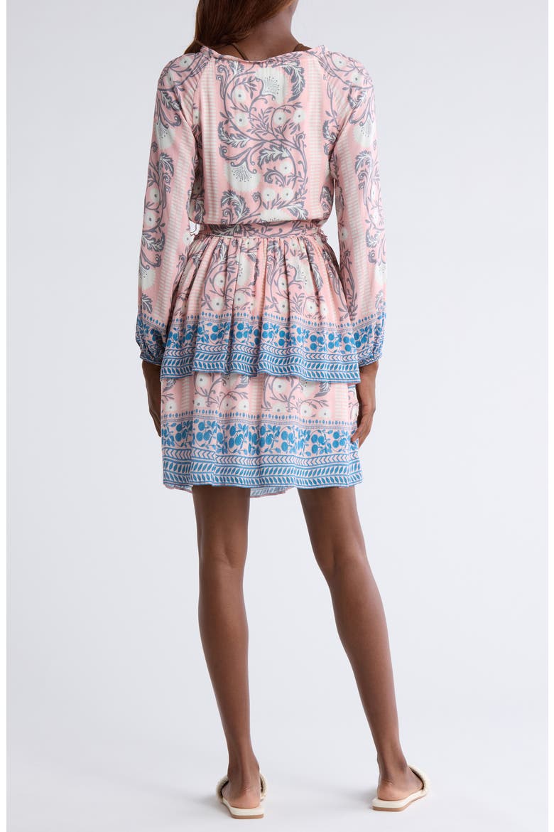 Stevie Long Sleeve Belted Cover-Up Minidress, Alternate, color, LIGHT/ PASTEL PINK