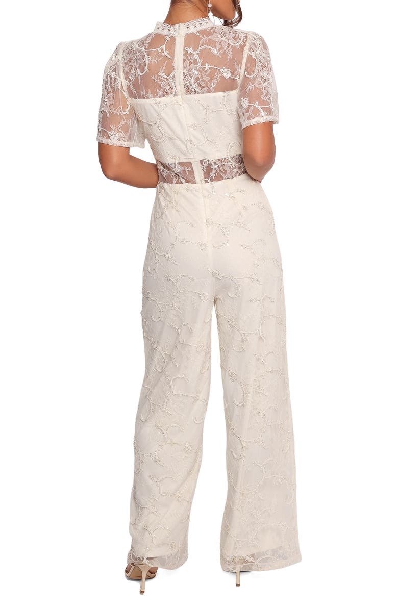 Petal & Pup Zina Sequin & Lace Jumpsuit, Alternate, color, Ivory