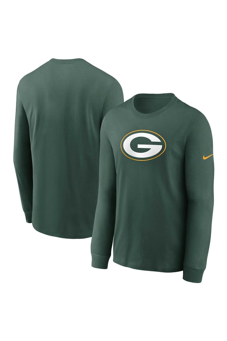 Men's Nike Green Green Bay Packers Primary Logo Long Sleeve T-Shirt, Main, color, Green