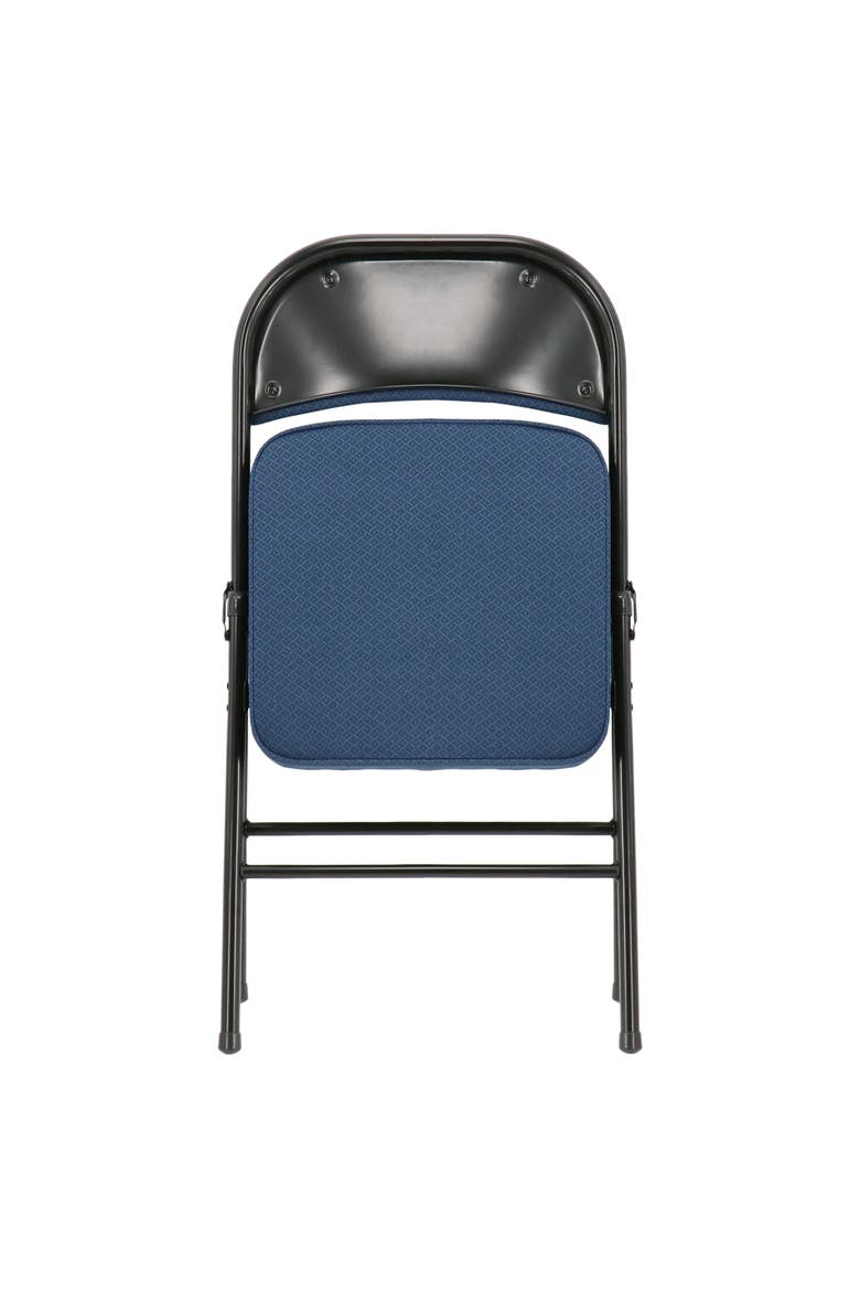 4 Piece Metal Folding Chair with 2.2 Inch Padded Seats, Alternate, color, Dark Blue