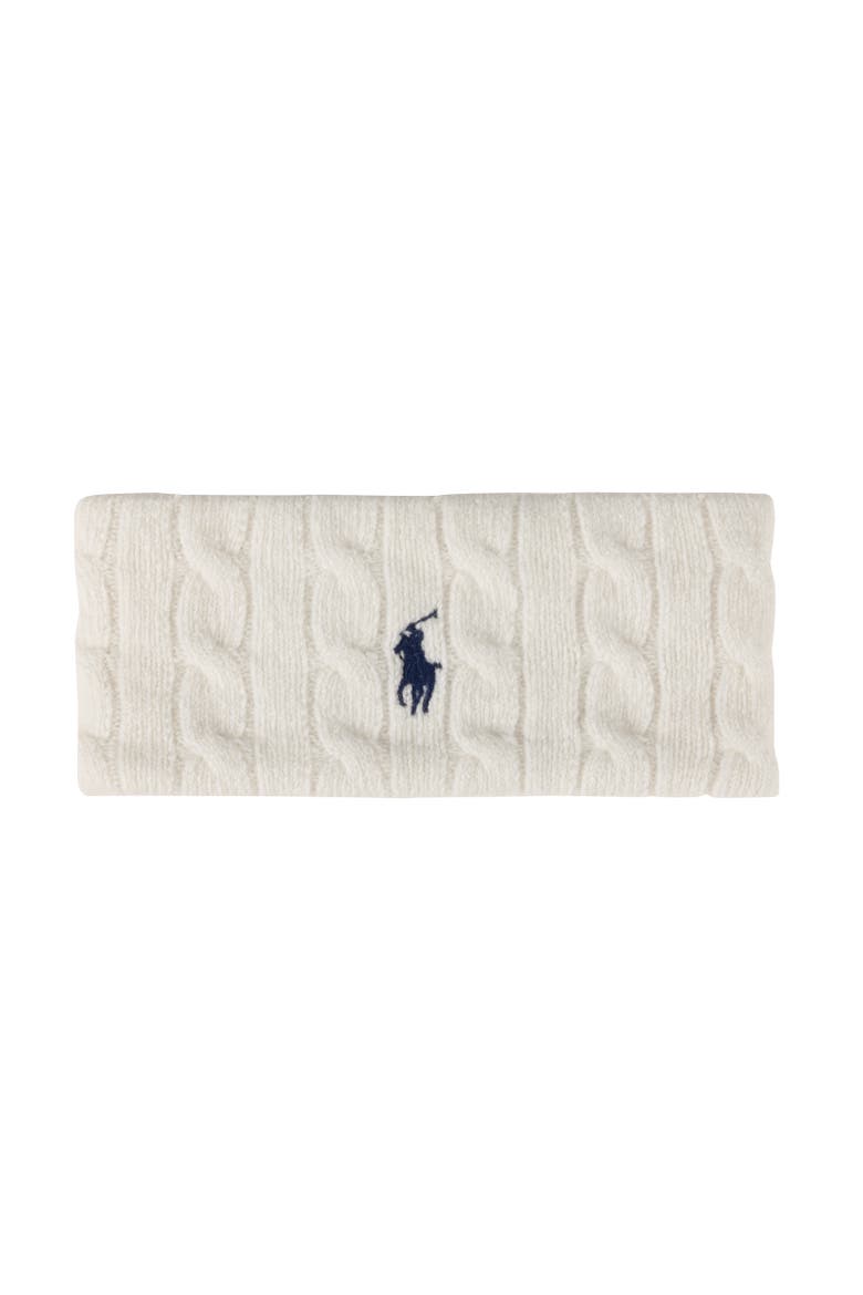 Wool Cashmere Cable Headband, Main, color, Cream