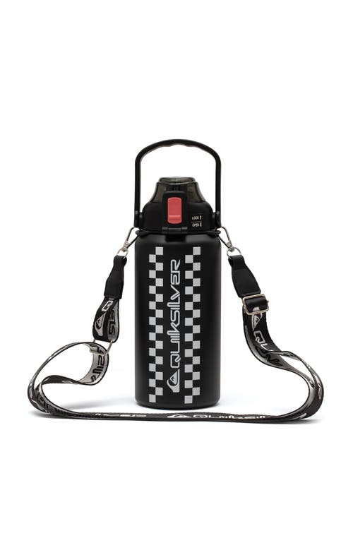 Quiksilver Ventura Double Walled Insulated 30oz Stainless Steel Tumbler With Cross Body Strap In Black