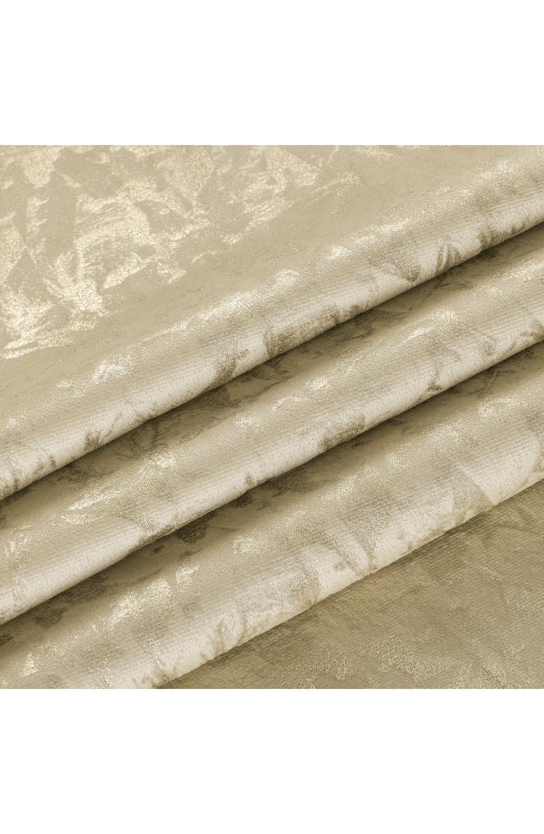 DAINTY HOME Set of 2 Jacquard Room Darkening Curtains, Alternate, color, Linen Gold