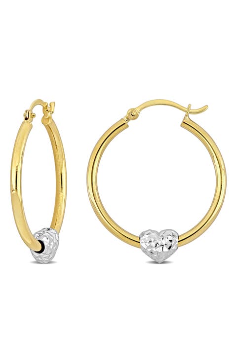 Heart Charm Hoop Earrings