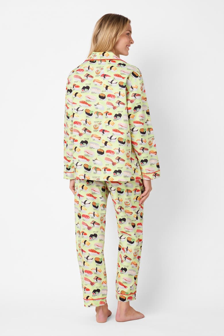 Sushi Poplin Pajama Set, Alternate, color, Sushi Wasabi