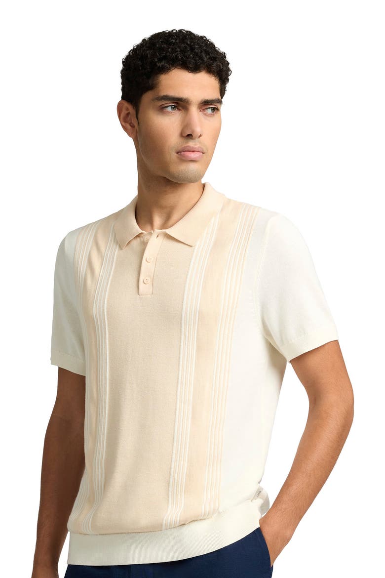 Cotton Knit Short Sleeve Polo, Alternate, color, NATURAL/EGRET