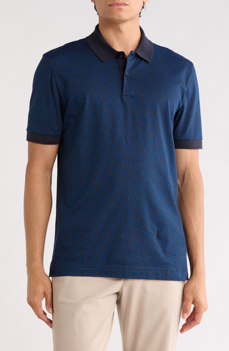 BOSS Parlay Short Sleeve Polo, Main, color, Dark Blue