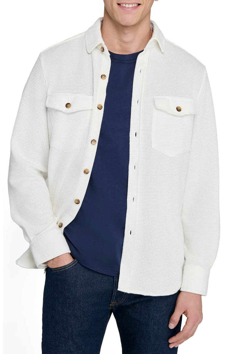 Slim Fit Solid Shirt Jacket, Main, color, WHITE