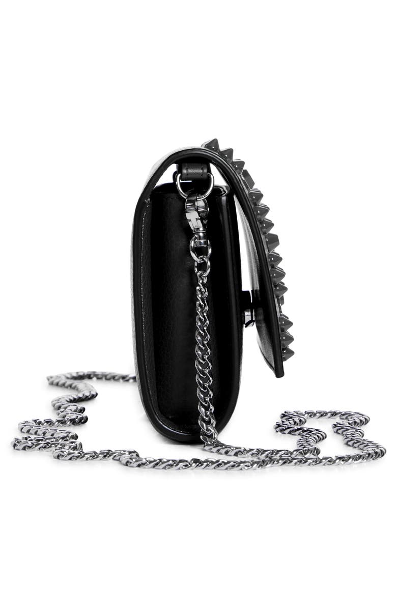 Christian Louboutin Paloma Loubinthesky Calfskin Wallet on a Chain, Alternate, color, Cm53 Black/ Black