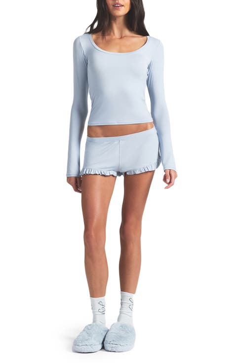 Scoop Neck Top & Shorts Pajamas (Regular & Plus)