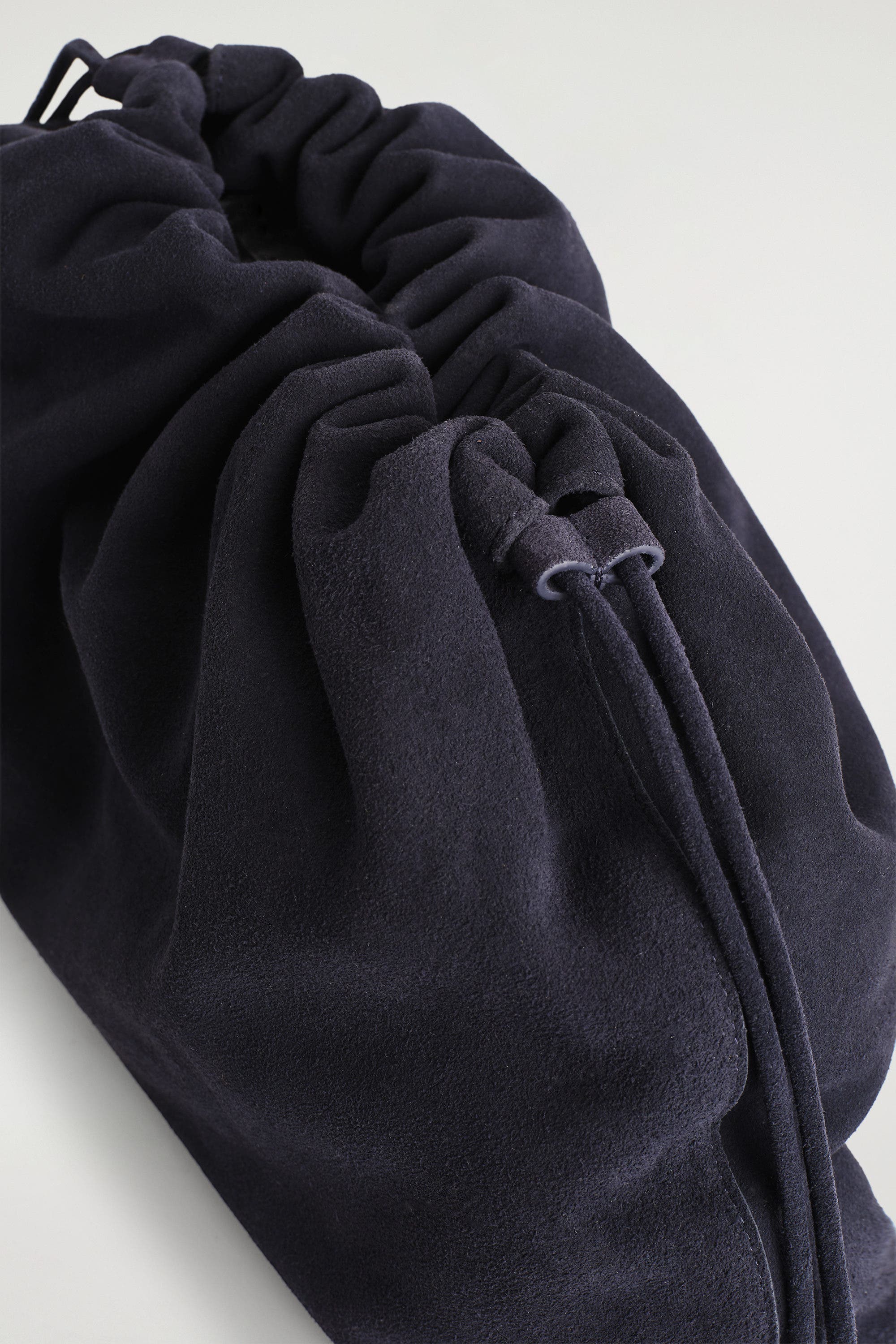 COS Cavatelli Clutch Bag - Suede, Alternate, color, Navy