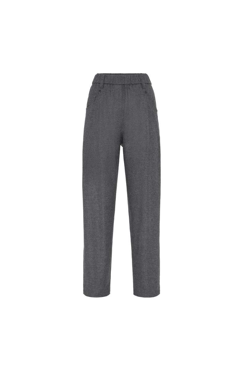 Brunello Cucinelli Flannel twill Baggy trousers, Main, color, Lead