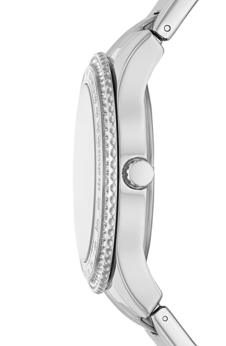 Fossil Stella Crystal Multifunction Bracelet Watch, 37mm, Alternate, color, Stainless