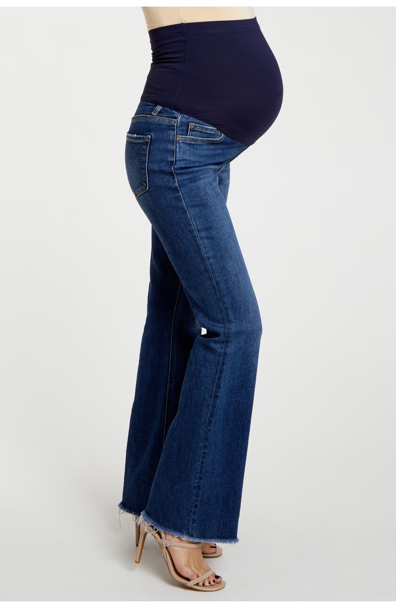 PinkBlush Raw Hem Bootcut Maternity Jeans, Alternate, color, Navy Blue