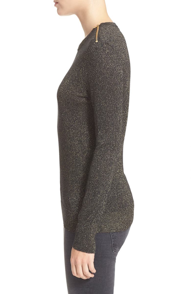 Equipment 'Ondine' Zip Shoulder Metallic Crewneck Sweater, Alternate, color,