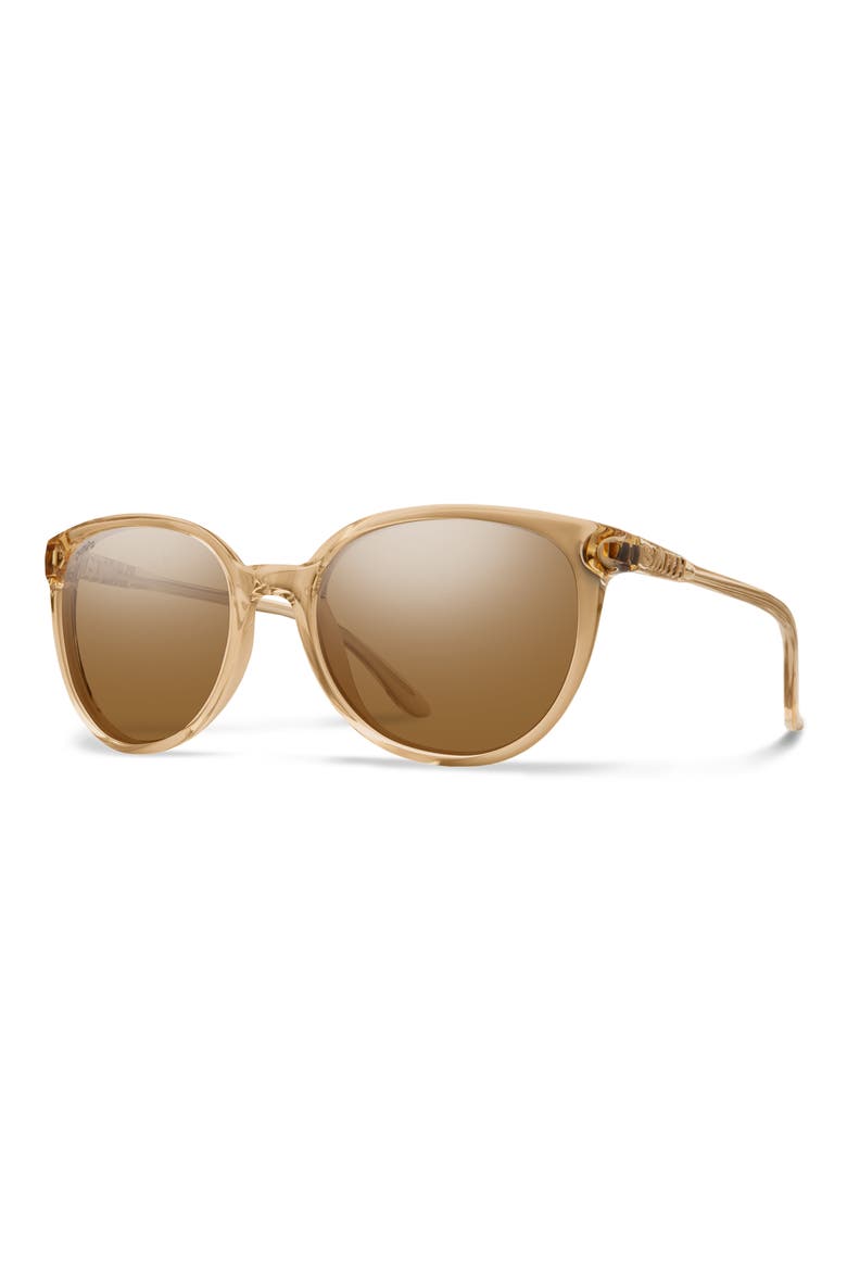 Cheetah 54mm Polarized Round Sunglasses, Alternate, color, CHAMPAGNE CRYSTAL / BROWN