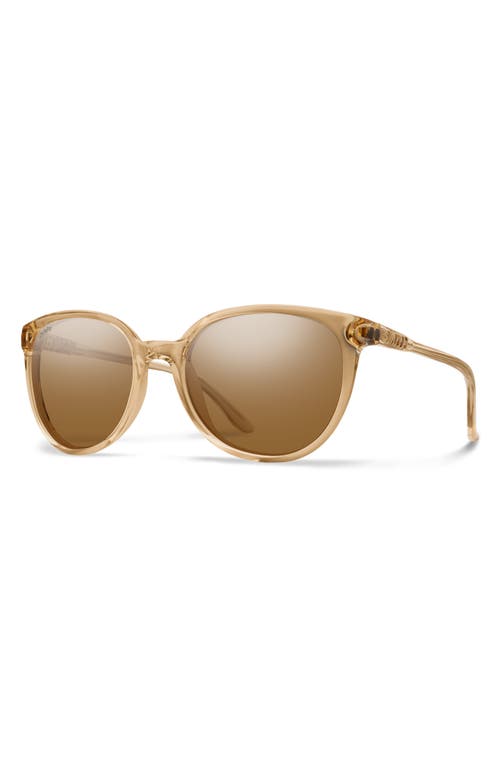 Smith Cheetah 54mm Polarized Round Sunglasses In Champagne Crystal/brown