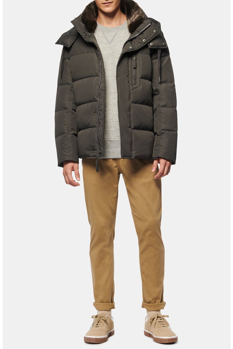 Baltic Faux Fur Trim Down & Feather Fill Parka, Alternate, color, SMOKE