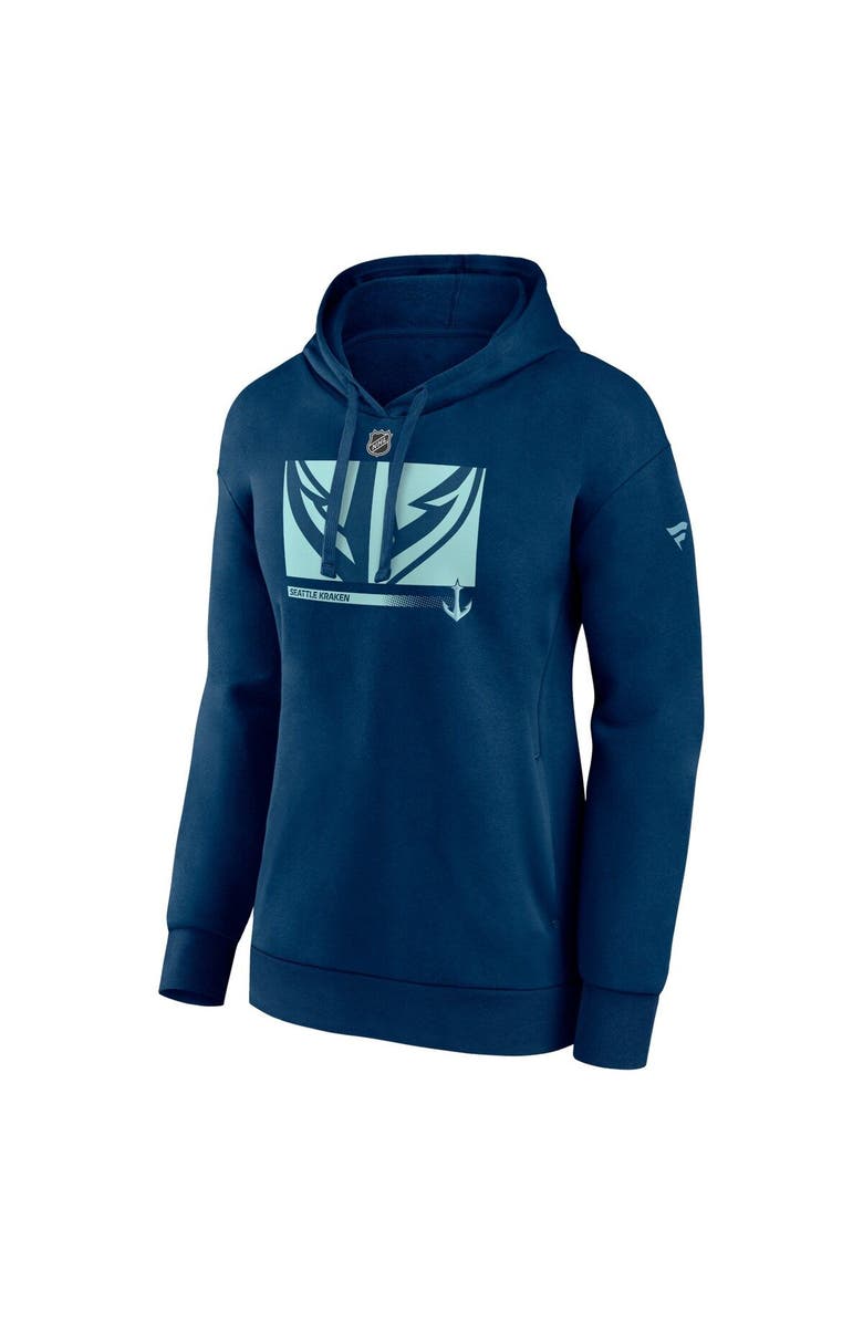 FANATICS Women's Fanatics Branded Deep Sea Blue Seattle Kraken Authentic Pro Core Collection Secondary Logo Pullover Hoodie, Alternate, color,