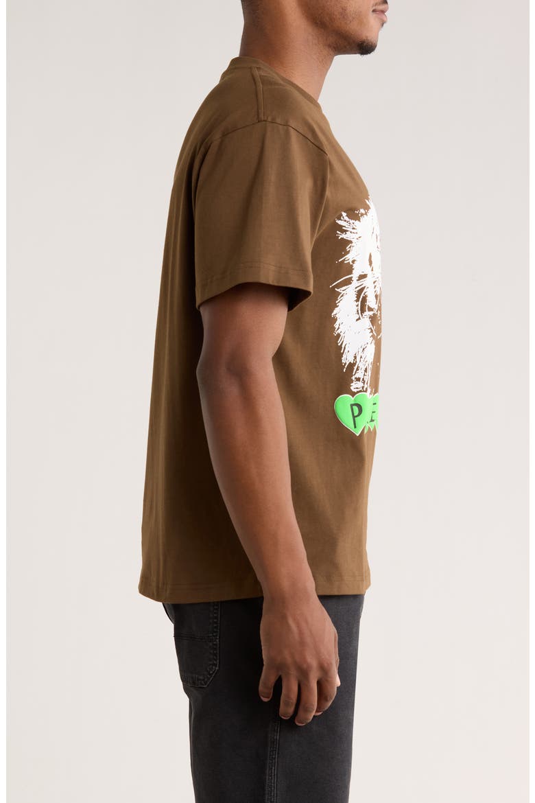 Grin Cotton Graphic T-Shirt, Alternate, color, BROWN