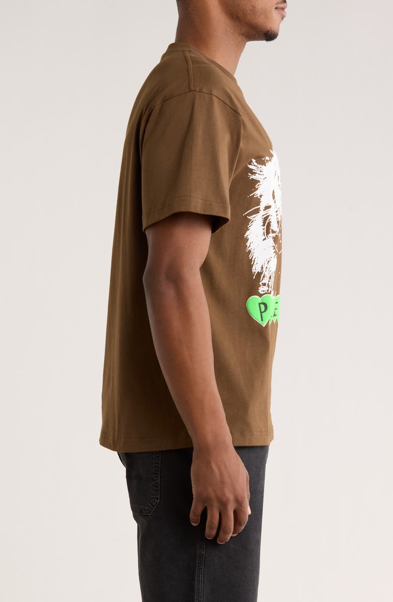 PLEASURES Grin Cotton Graphic T-Shirt, Alternate, color, Brown