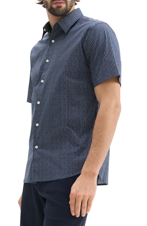 Theory Irving Regular Fit Short Sleeve Shirt In Blatic/fog