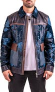 Maceoo Resistance1018 Colorblock Genuine Calf Hair & Leather Jacket