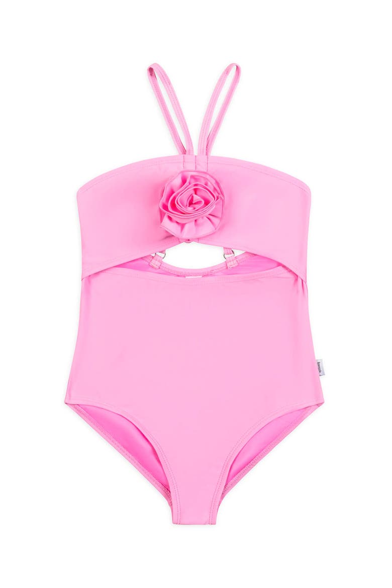 Rosette Halter One Piece Swimsuit, Alternate, color, Angel Pink