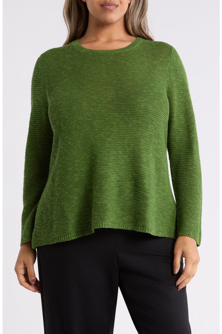 Organic Linen & Organic Cotton Crewneck Sweater, Main, color, FIELD