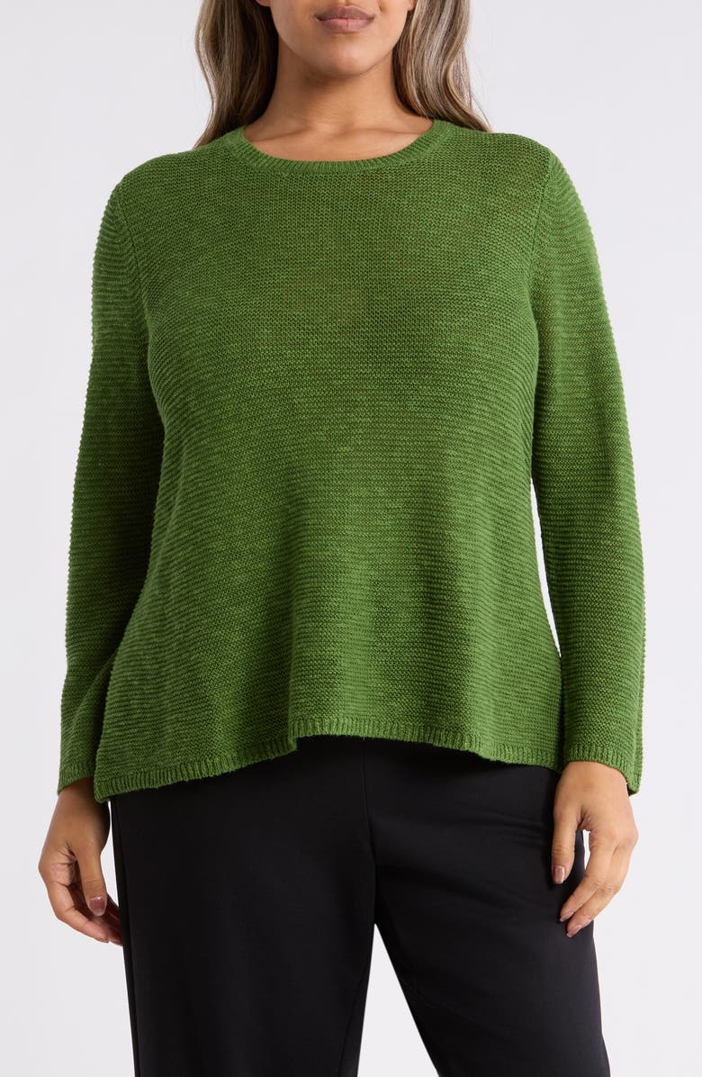 Eileen Fisher Organic Linen & Organic Cotton Crewneck Sweater, Main, color, Field
