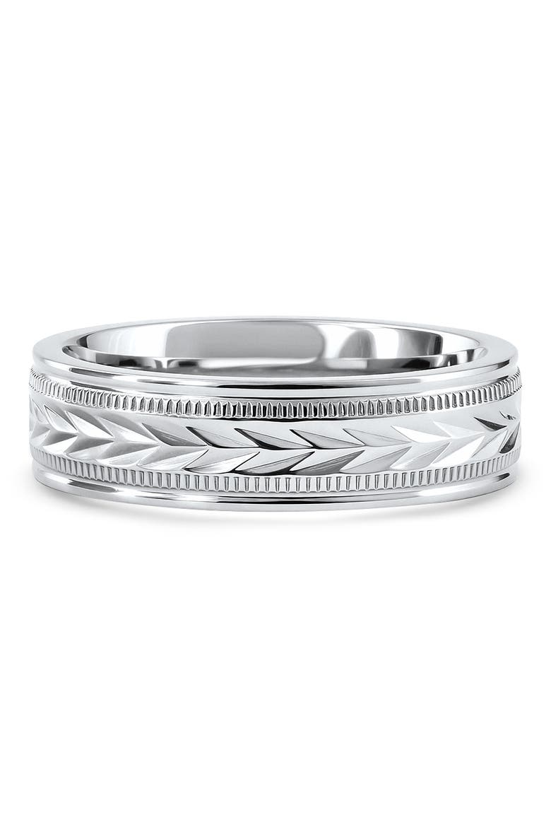 Men's 6.5MM Tristen Titainum Carved Ring Comfort Fit Wedding Band, Main, color, Titanium