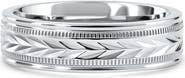 Bliss Diamond Men's 6.5MM Tristen Titainum Carved Ring Comfort Fit Wedding Band