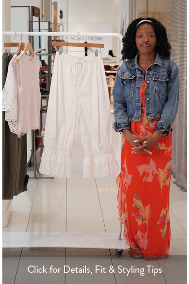 Renzo Embroidered Lace Detail Crop Cotton Pants video