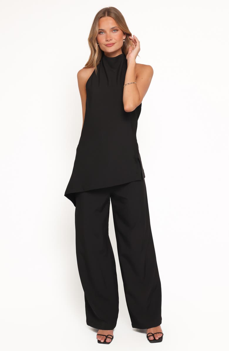 Petal & Pup Jane Halter Top & Wide Leg Drawstring Pants Set, Alternate, color, Black
