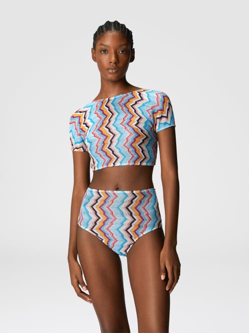 Missoni Bikini With T-shirt Top And Zig Zag Pattern In Multicoloured