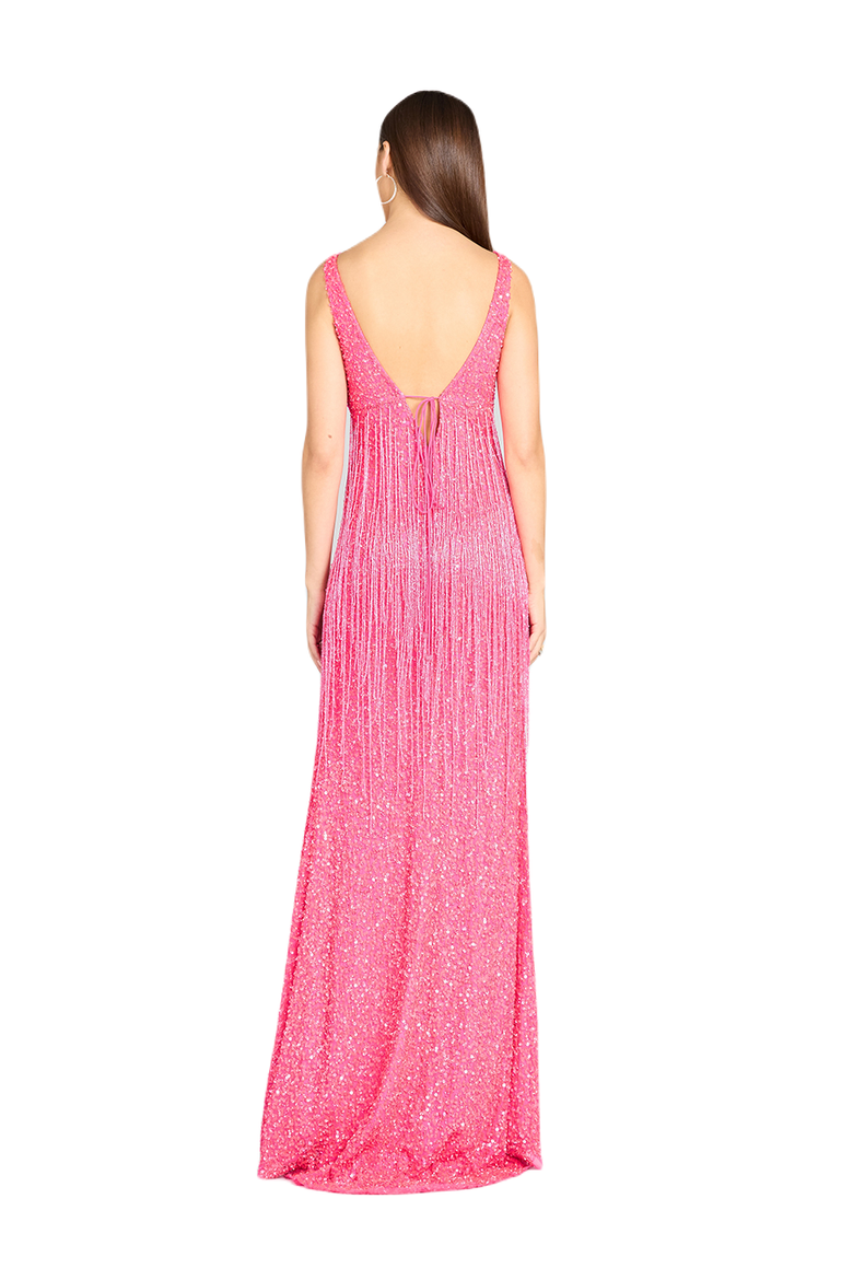 Regan Fringe Sequin Dress, Alternate, color, HotPink