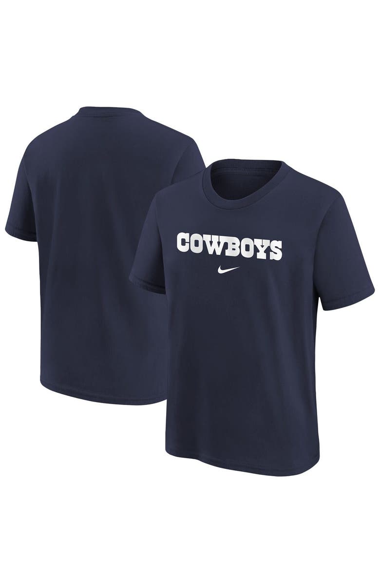 Nike Youth Nike Navy Dallas Cowboys Team Wordmark T-Shirt, Main, color, 