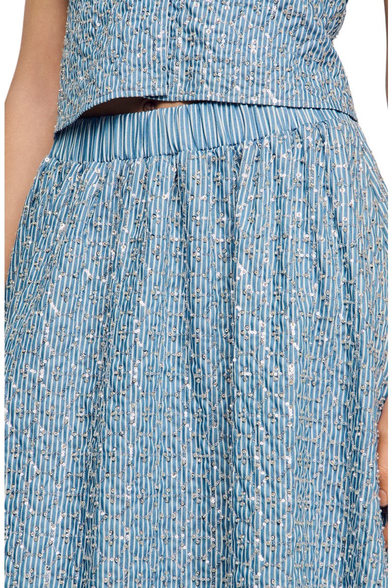 Long sequined skirt, Alternate, color, Blue