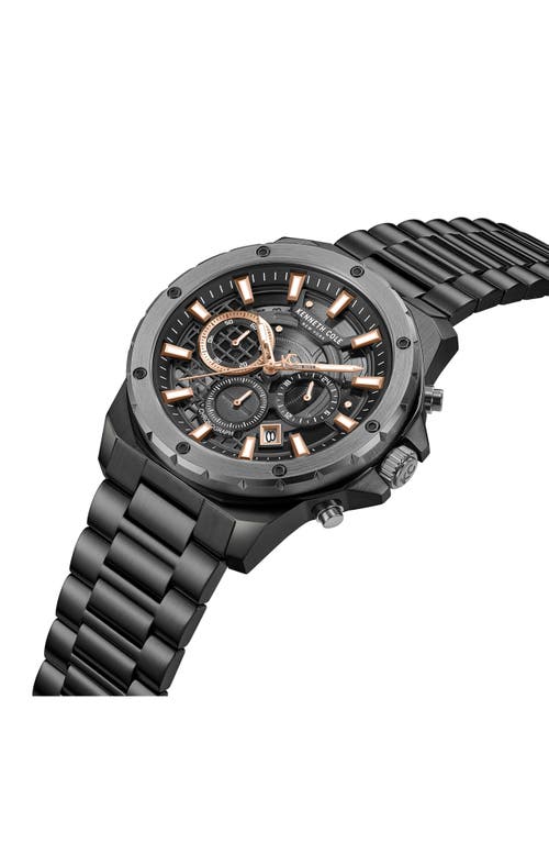 Kenneth Cole New York The Hollis Chronograph Bracelet Watch, 45mm In Black