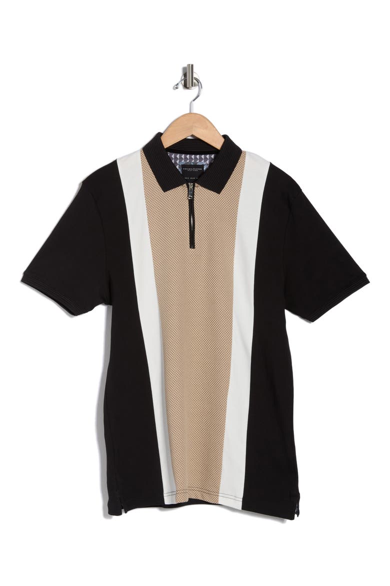 Quarter Zip Polo, Alternate, color, BLACK SAND