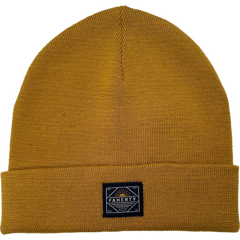 Faherty Workwear Merino Wool Beanie In Yellow