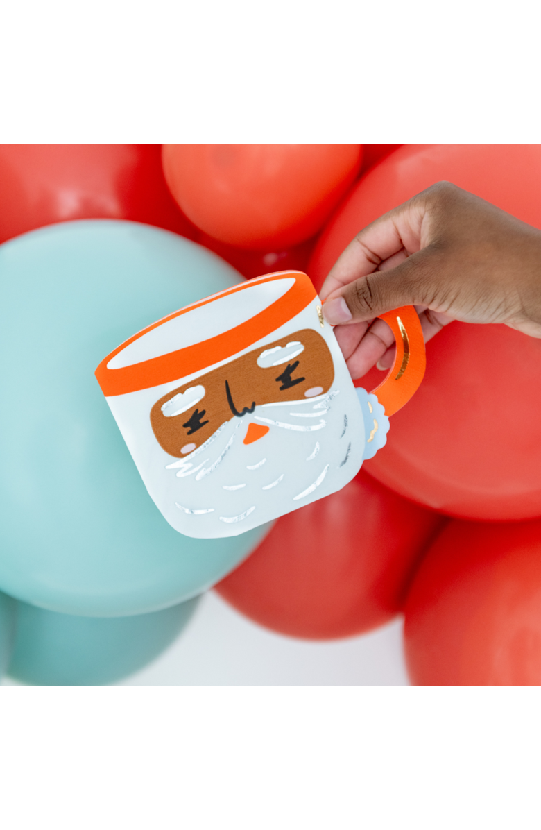 Daydream Society Baking Spirits Bright Brown Santa Mug Christmas Themed Large Napkins, Alternate, color, Assorted Pre-Pack