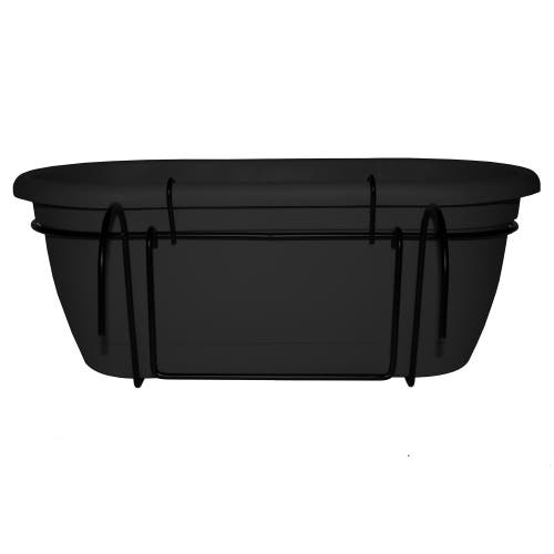 Bloem 19.25 Inch Lucca Oval Window Box Planter, Black In Black