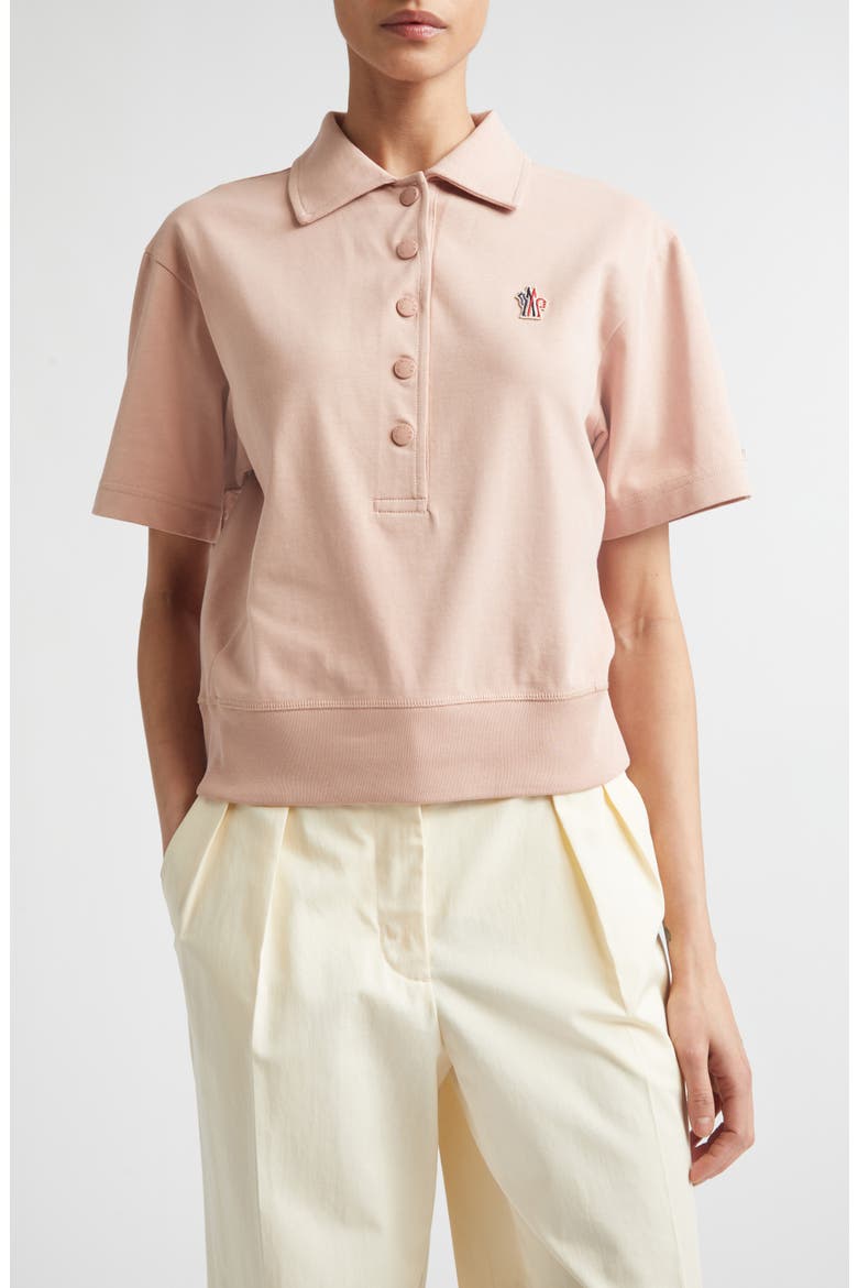 Reflective Logo Patch Polo, Main, color, MISTY ROSE
