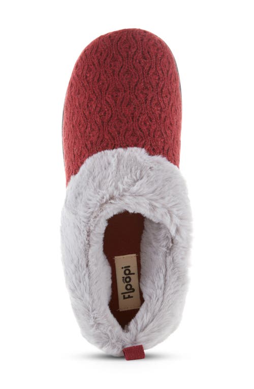 Floopi Knit Faux Fur Lined Slipper In Burgundy