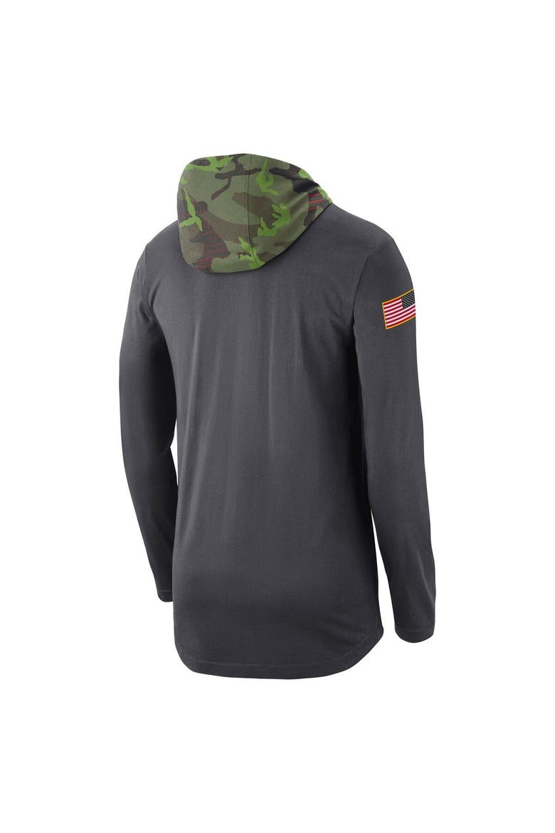 Men's Nike Anthracite Syracuse Orange Military Long Sleeve Hoodie T-Shirt, Alternate, color, Anthracite