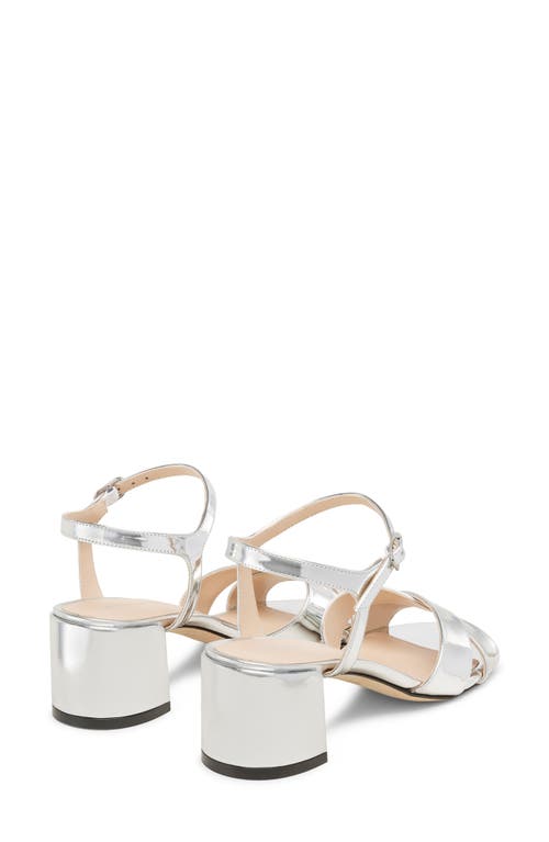 Stuart Weitzman Dayna Metallic Crisscross Ankle-strap Sandals In Silver