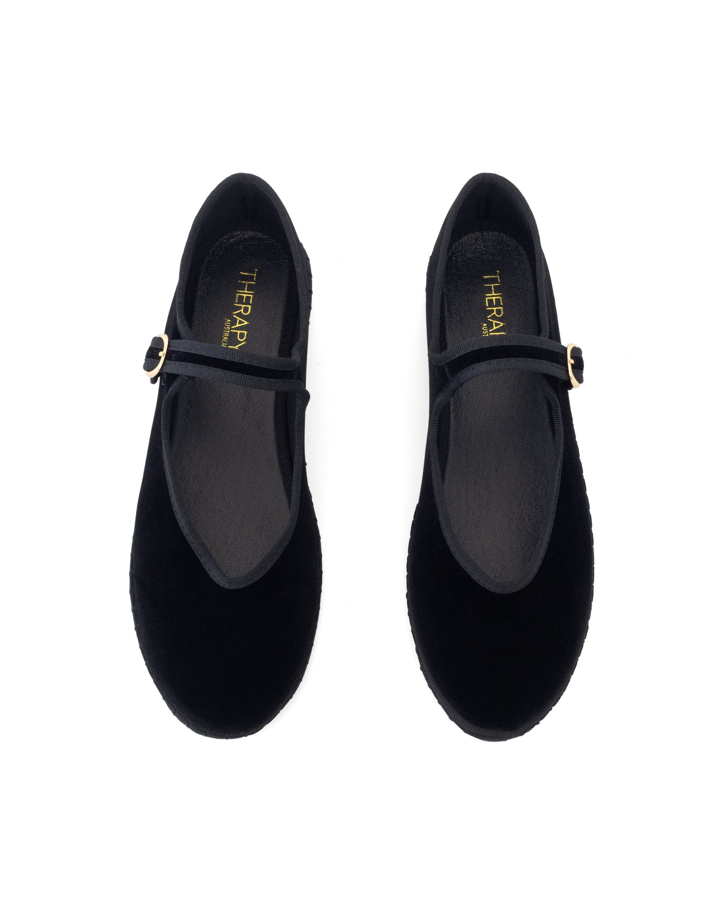 ALEGRIA Round Toe mary jane ballet flats, Alternate, color, Black Velvet