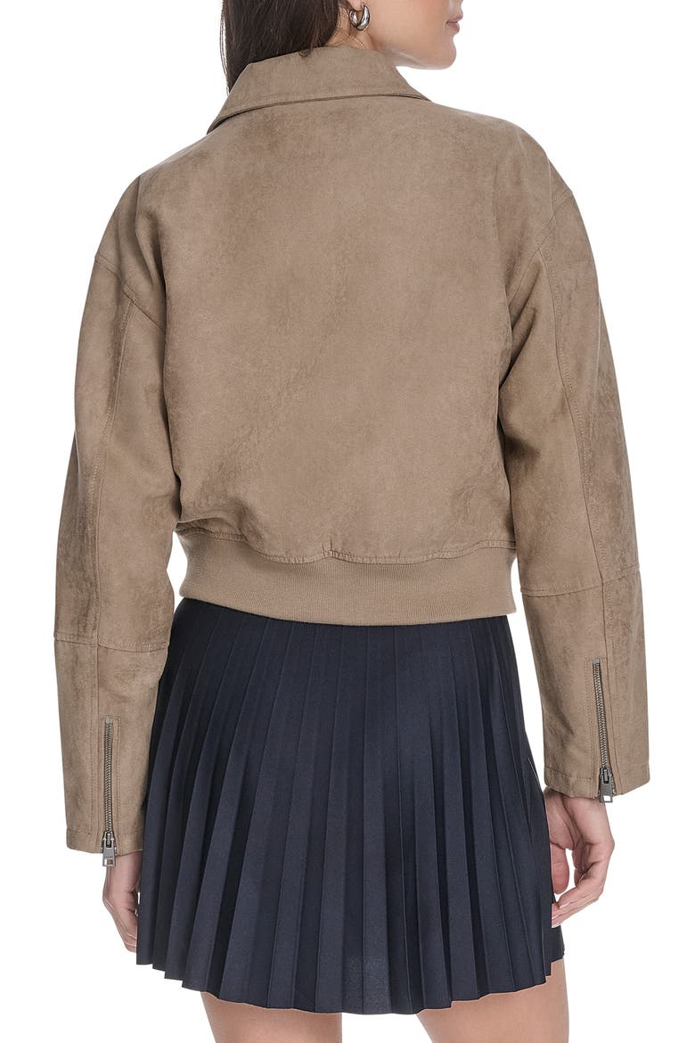 Faux Suede Bomber Jacket, Alternate, color, TAN FX SUEDE