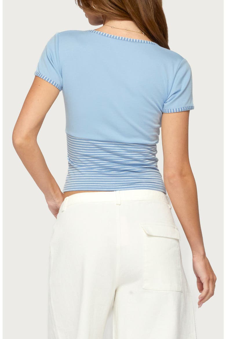 Yanel Striped V-Neck T-Shirt, Alternate, color, LIGHT-BLUE